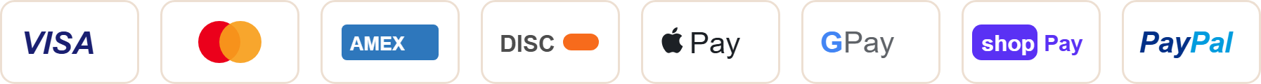 Accepted payment methods